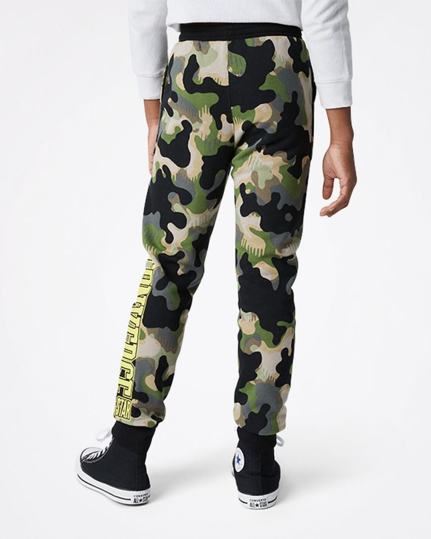 Calças Jogger Converse Camo Menino Verde Oliva | PT X08073P